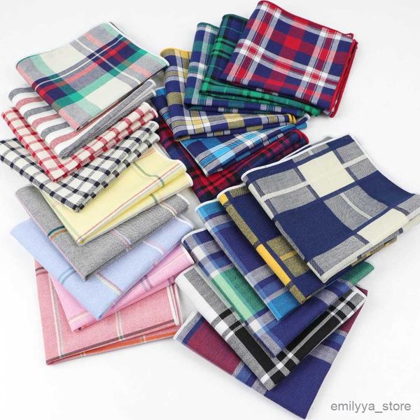 

2pcs handkerchiefs men cotton handkerchiefs woven colorful printing plaid pocket square mens casual rainbow pockets handkerchief towels, Blue;white
