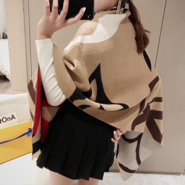

scarf classic four leaf grass mink fleece rainbow luxury scarf 2023 new large letter scarf feel delicate soft neck shawl crafted exquisite a, Blue;gray