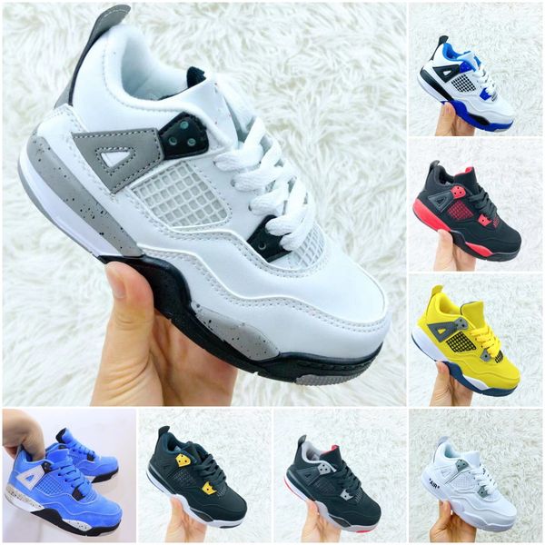 

kids air jumpman 4 4s basketball shoes pine green military black cat red cement pn dust thunder royalty bred unc midnight navy seafoam youth