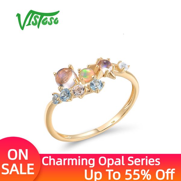 

with side stones vistoso cincin emas kuning 14k 585 asli untuk wanita s batu bulan biru opal berkilau perhiasan c trendi anggun 230517, Silver
