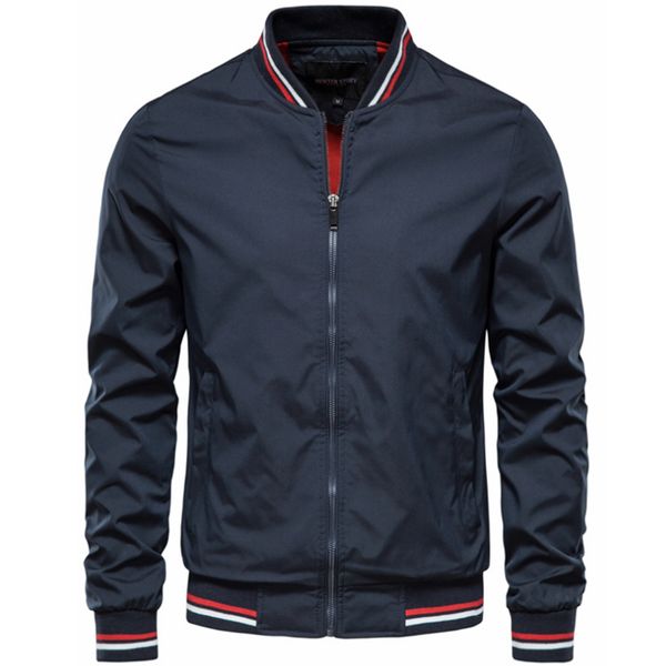 

men s jackets jaket bomber ritsleting penahan angin pria jaket bisbol kasual warna polos mode musim gugur kualitas tinggi untuk 230517, Black;brown