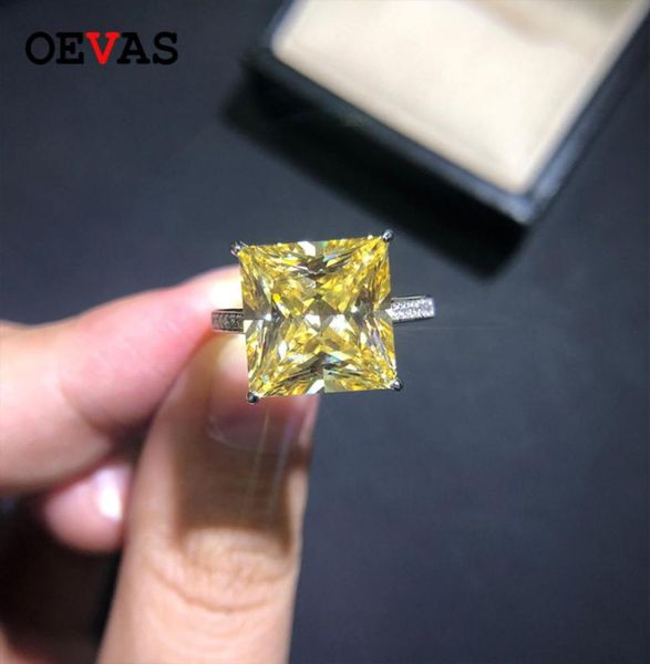 

oevas 100 925 sterling silver wedding engagement cocktail rings for women sparking high carbon diamond zircon fine jewelry y11241512892, Golden;silver