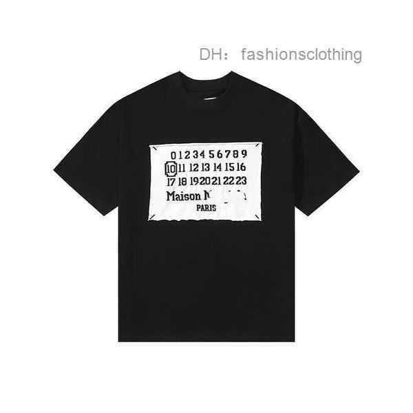 

margiela men's t-shirts mm6 short-sleeved t-shirt co-branded letters digital calendar embroidery tide niche men and women round neck wi, White;black
