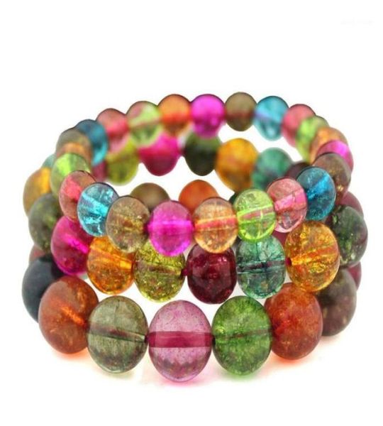 

beaded strands women beaded bracelets natural quartz stone charm bracelet crackle crystal diy 81012mm jewelry whole14518788, Black