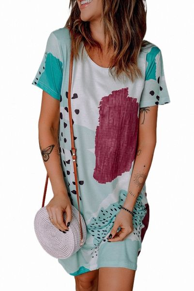 

white leopard splicing color block mini dress g1ra#, Black;pink