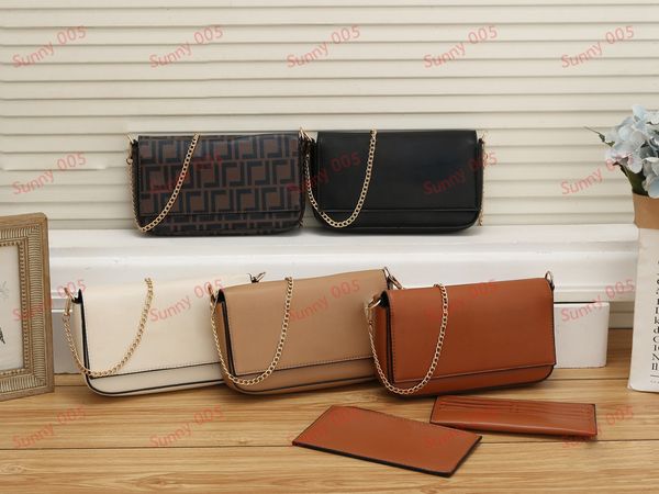 

3 piece cross body bag set wallet card bags designer chain shoulder strap bag luxury letter design postman purses passport holder