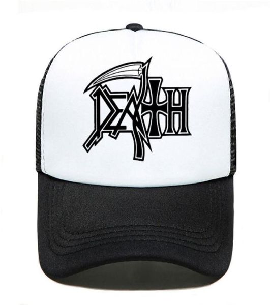 

death hoodies rock band heavy metal baseball cap women men 2020 summer parentchild hats mesh visor outdoor sun hatx10167696704, Blue;gray