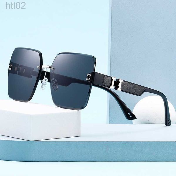 

2023 new frameless cut edge color gradient female driving sunglasses fashion trend sunglasses 7710, White;black