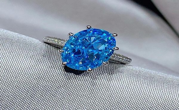

s925 silver high carbon diamond ring the stone size 10 x 14mm ring size 596622926