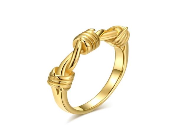 

2021 style 2mm wire buckle rings for women bijoux bohemian gold color stainless steel engagement band anel vintage jewelry9233546, Silver