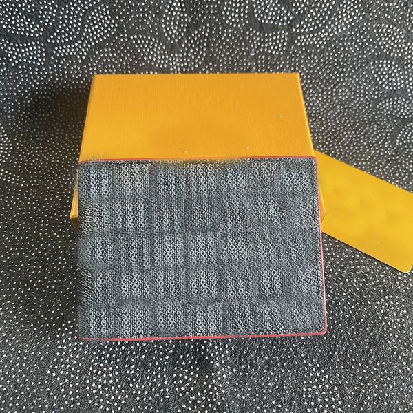 

leather quality wallets paris designer grid -style card clip high -end business mini -wallet ladies credit card coin key ring card slot purs, Red;black