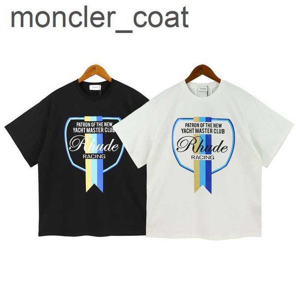 

men's hoodies sweatshirts rhude t-shirt men's casual clothes women streetwear colorful letter printing rhude short sleeve with tag, Black