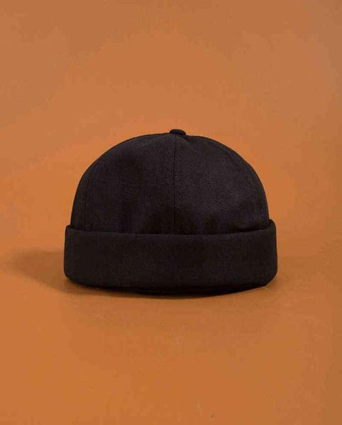 

men039s summer cotton brimless skullies cap vintage urban unique street portable docker hats multipurpose miki beanie hat y21116756927, Blue;gray