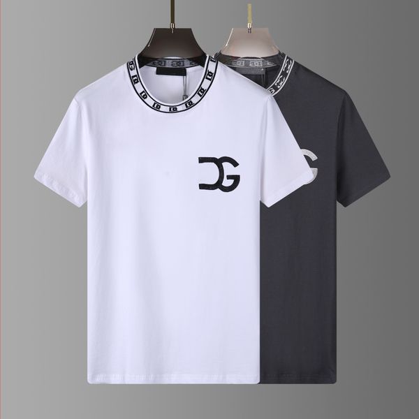

men's name brand t-shirt black and white embroidered alphabet fashion brand luxury 100% cotton anti-wrinkle couple street hip hop short, White;black