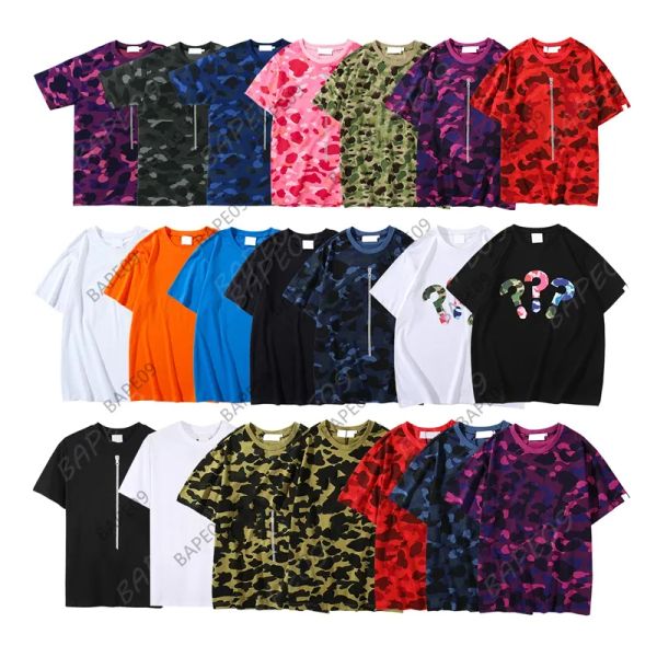 

23ss mens t shirts designers' summer loose shark printed t-shirts camouflage short sleeve loose casual t-shirt for unisex, White;black