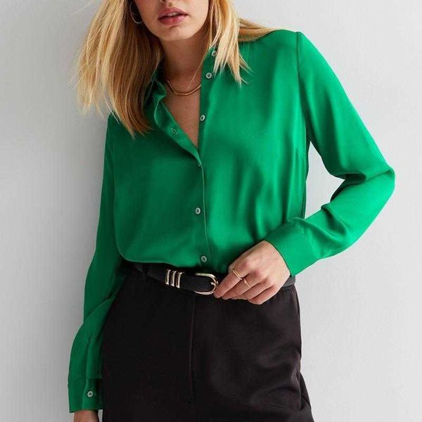 

shirt solid color loose spring and autumn elegant long sleeve cardigan women, White