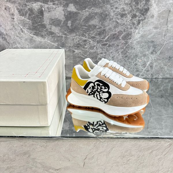 

2023 r running shoes women men luxury lace-up sports shoe casual trainers classic sneaker woman trainer lace-up print 0511, Black