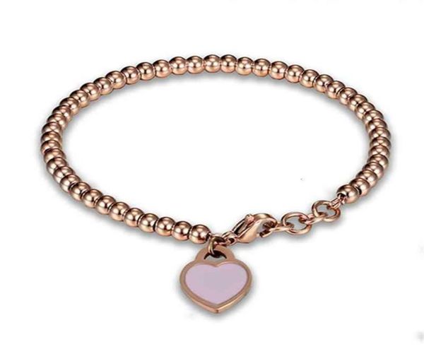 

buddha beads hanging from the heart solid bracelet rose gold colorful female titanium steel korean version bracelet small gift3103051, Black