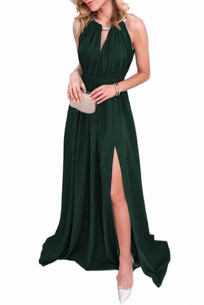 

green glitter trim cutout strapless slit party dress u3f0#, Black;pink