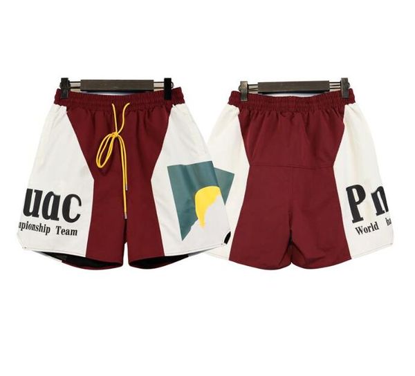 

men's shorts summer new sunset letter printing color block sports shorts casual trend men's beach pants running sports inner layer, White;black