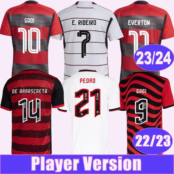 

22 23 24 flamengo mens soccer jerseys player version diego pedro e.ribeiro de arrascaeta home away football shirts uniforms, Black;yellow