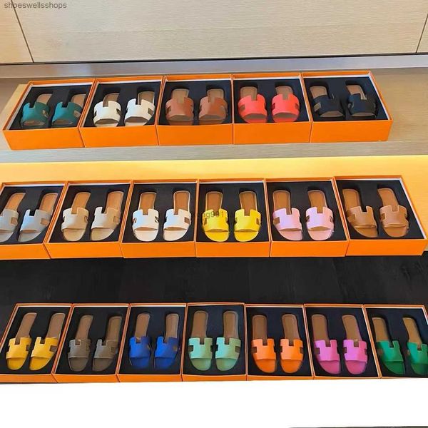 

sandals slippers female summer leather red flat slippers female fashion outside wear 100 matching net red one line sandals female, Black