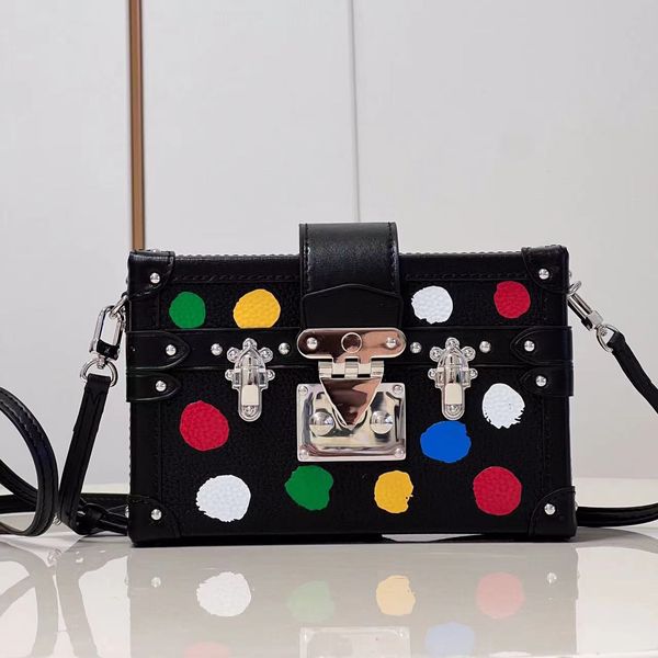 

women trunk bag fashion shoulder bags designer mini square box leather handbags old flower classical handbag crossbody wallets 000001