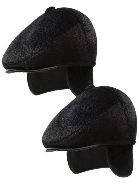

berets 2pcs fashion winter warm vintage outdoor sboy hat dad flat cap beret8296381, Blue;gray