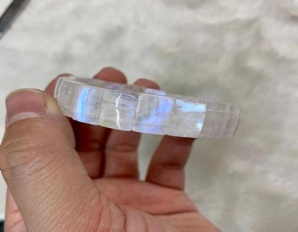 

grade rainbow moonstone bracelet natural gem stone jewelry bangle for woman gift whole beaded strands9633126, Black