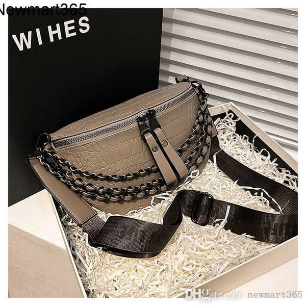 

super fire chest bag 2023 fashionable chain women's waist bag wide shoulder strap waistpacks bounce small bag
