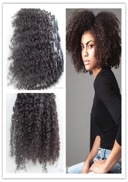 

mongolian human virgin kinky curly hair weft clip in hair extensions unprocessed curly natural black color human extensions can be8440449, Black;brown