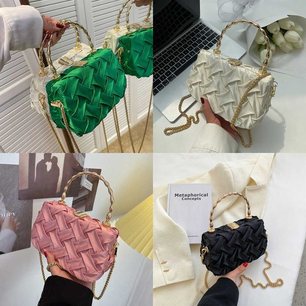 

nxy weave small tote bag with metal portable new chain women's designer handbag luxury brand shoulder messenger phone purse 230424