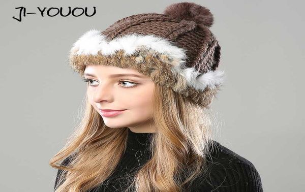 

beanieskull caps winter hats for women beanie girls 2021 hat fur pompom knitted crocheted women039s skullies cashmere mink war1581046, Blue;gray