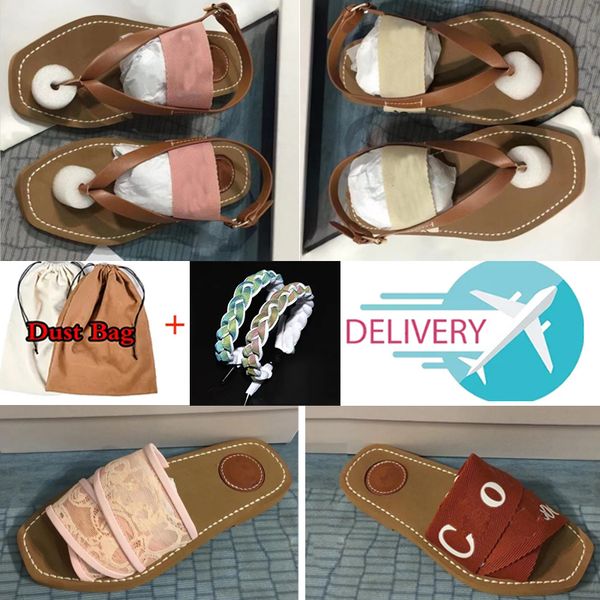 

quality flip-flops slipper designer for womens woody mules flats beach home slides wood pink canvas square toe lace embroidery street suitab, Black