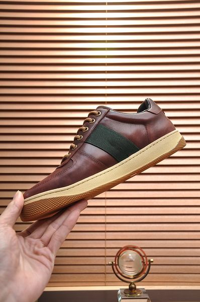 

luxury quality casual shoes men women canvas real leather sneakers with green rubber tainer sport shoe 38-45, Black