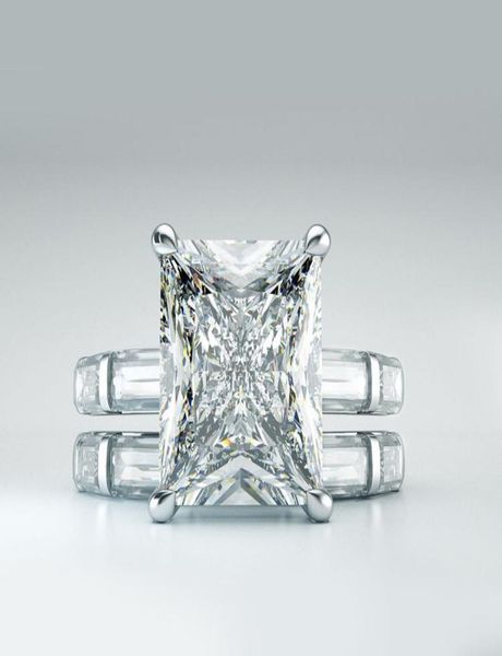 

stylish women039s emerald cut sapphire ring engagement ring01365767, Silver