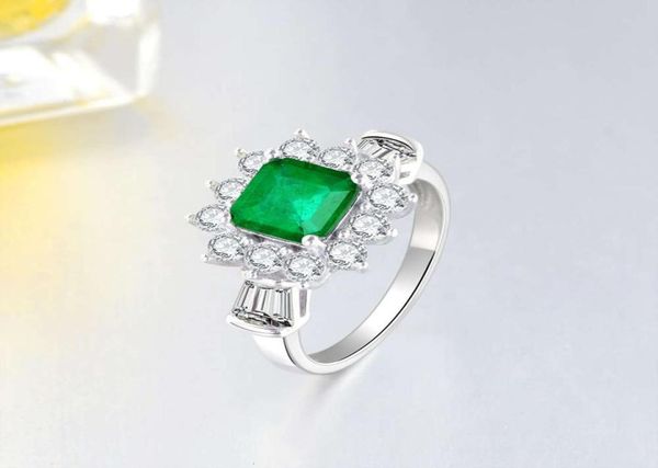 

hbp fashion poetry new jewelry emerald ring precision inlay01205122, Silver