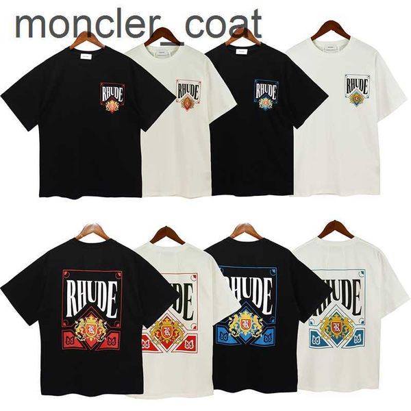 

men's hoodies sweatshirts 2023ss new rhude t shirt men women eu size 100% cotton tees fashion summer, Black