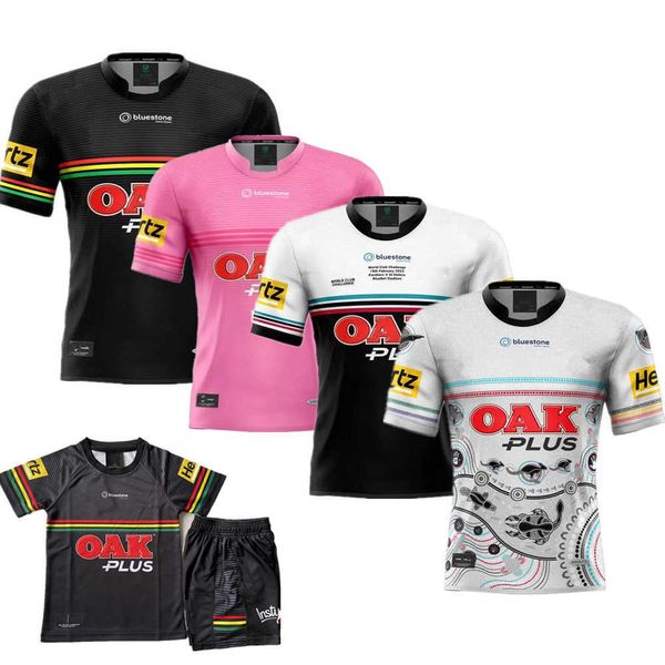 

hf9c new men's t-shirts fashion rugby penrith panthers rugby jersey 2023 home away indigenous retro version rugby kids children fishing, White;black
