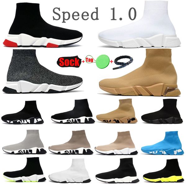 

2023 designer socks casual shoes platform men mens woman shiny knit speed 2.0 1.0 trainer runner sneaker sock shoe master embossed womens sn