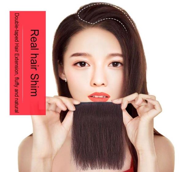 

invisible real hair pad hair root invisible seamless fluffy mini one piece pad replacement woman hair7610777, Black