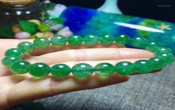

natural green crystal beads bracelet 985mmcx5118 beaded strands1467299, Black