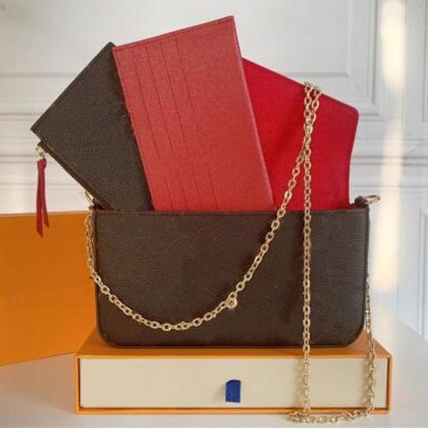 

3pcs set women classic luxury designer handbag multi felicie pochette bag genuine leather shoulder clutch tote messenger louiseitys purse cr
