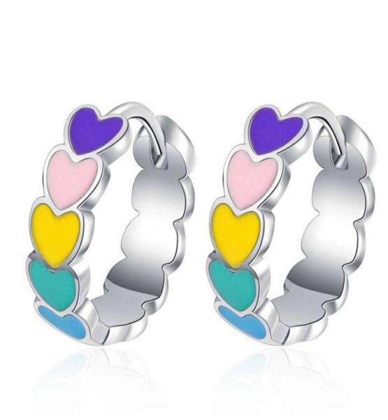 

fashion custom ladi colorful sier heart shaped enamel ring love heart dripping oil female rings5136174