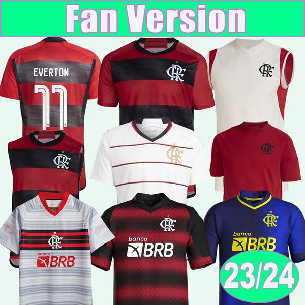 

23 24 flamengo gabi pedro mens soccer jerseys everton e.ribeiro de arrascaeta fabricio b. home training wear special edition football shirts, Black;yellow
