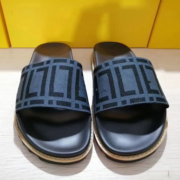 

designer men slides f fabric leather sandals black slippers f letter summer fashion classic flat man slide beach sandal quality size 38-46 0