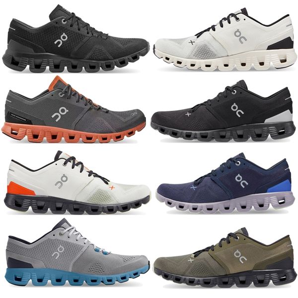 

outdoor running shoes on cloud x mens womens designer swiss engineering black white rust red breathable sports trainers lace-up jogging trai