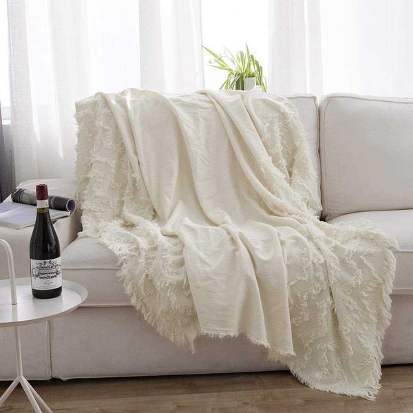 

Simple Opulence 100% Cotton Winter Warm Throw Blanket for Sofa Knit Woven Boho with Tassels Lightweight Soft Blankets for beds