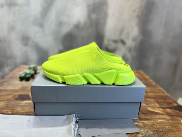 

brand mesh knit slippers men platform designer sports jogging walking light trainers fashion beach flats shoes, Black