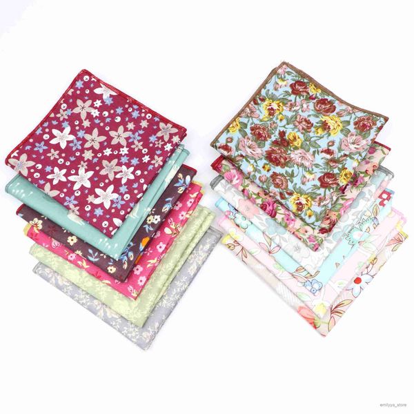 

2pcs handkerchiefs new cotton colorful floral pocket square for men women flower chest towel hanky gentlemen hankies suits handkerchief part, Blue;white